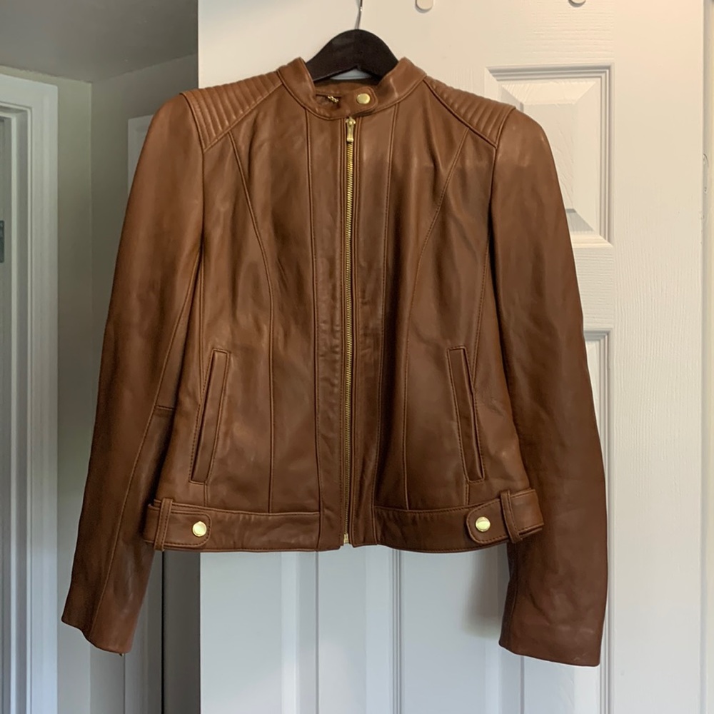 NWOT Cole Haan Leather Racer Jacket